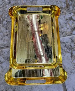 Unique Gold-Toned Metal Serving Trays