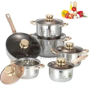 6 Piece of Stainless Steel Pots and Flying Pan