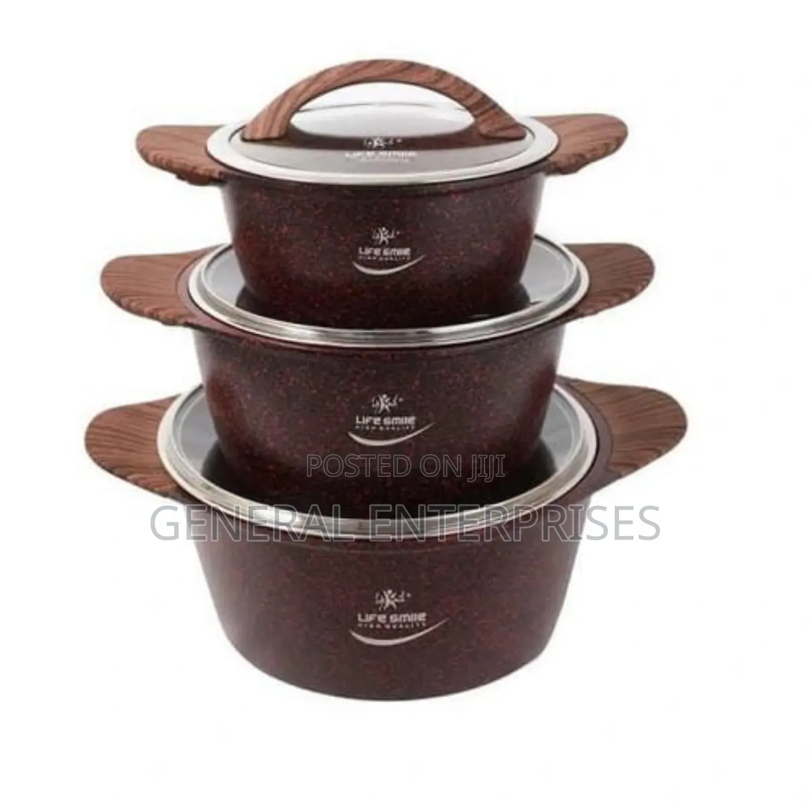 3 High Set Saucepan With Glass Lids