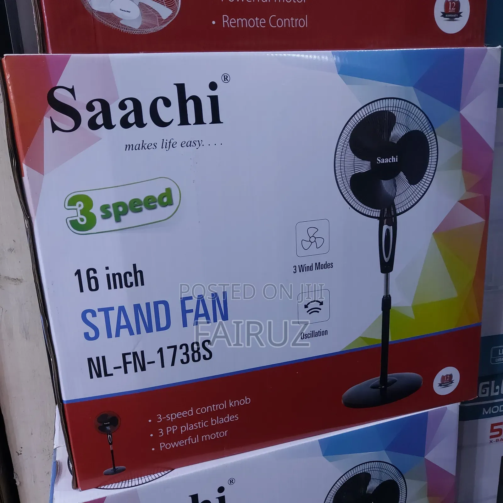 16" Saachi Stand Fan
