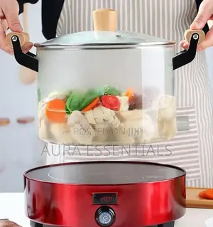 Glass Cooking Pot With Wooden Handle