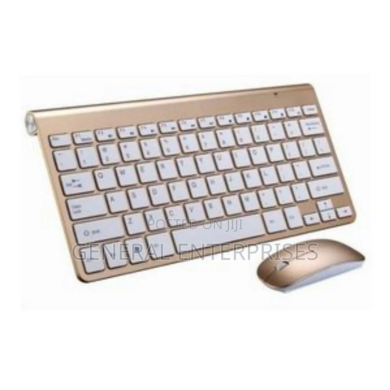 A Gold-Colored 2.4g Mini Wireless Keyboard and Mouse Set