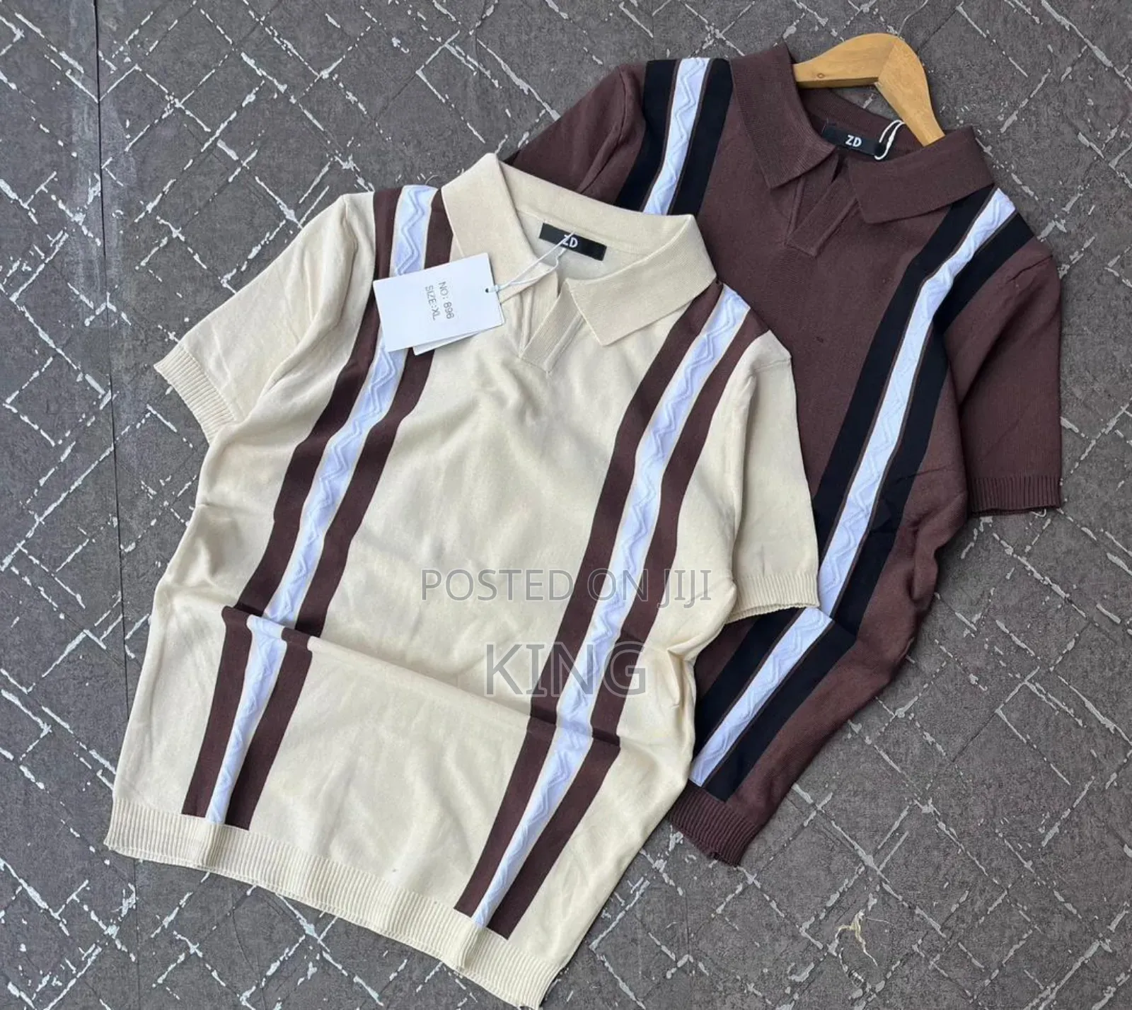 Polo Shirts.Vertical Striped Pattern