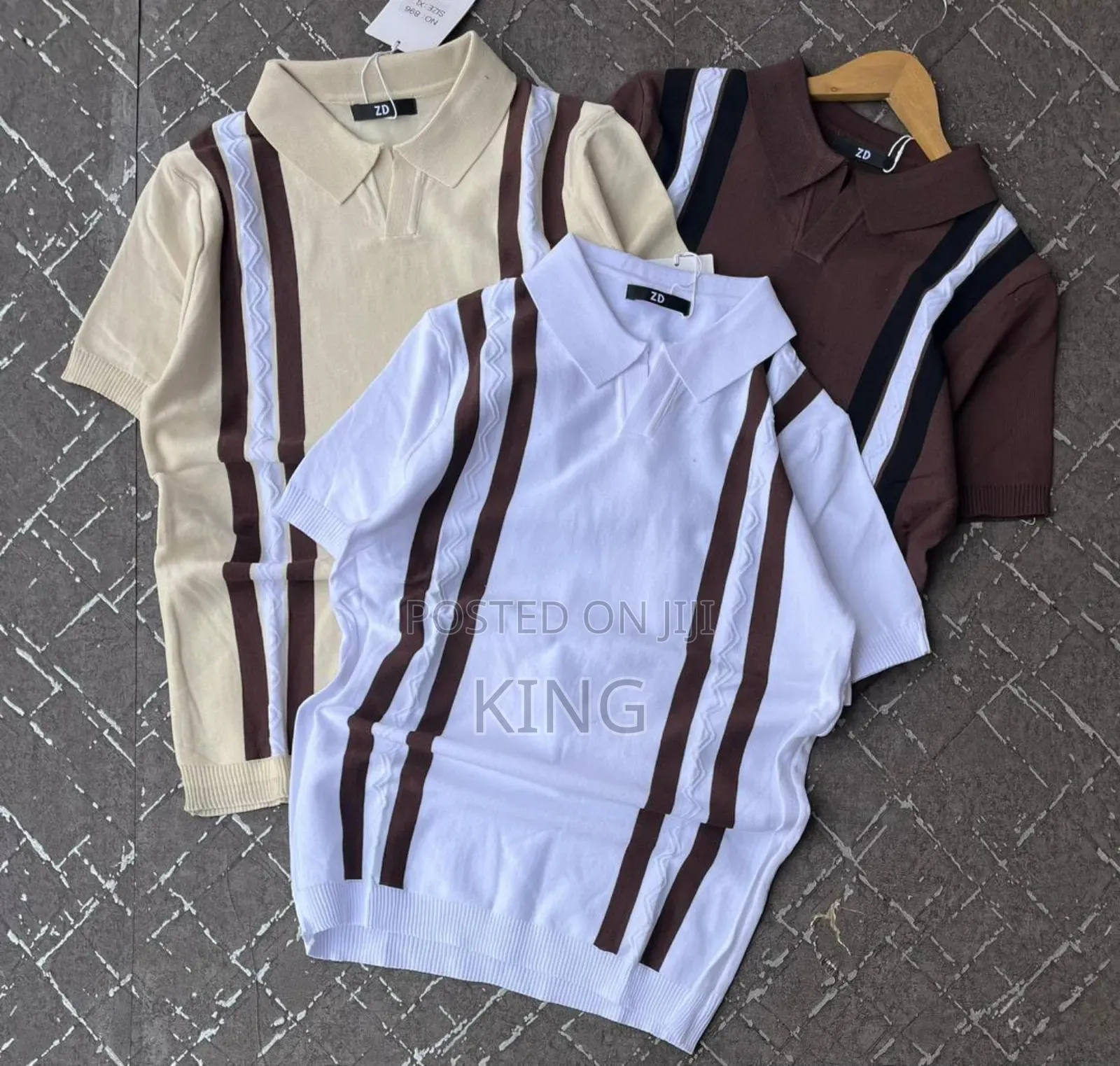 Polo Shirts.Vertical Striped Pattern