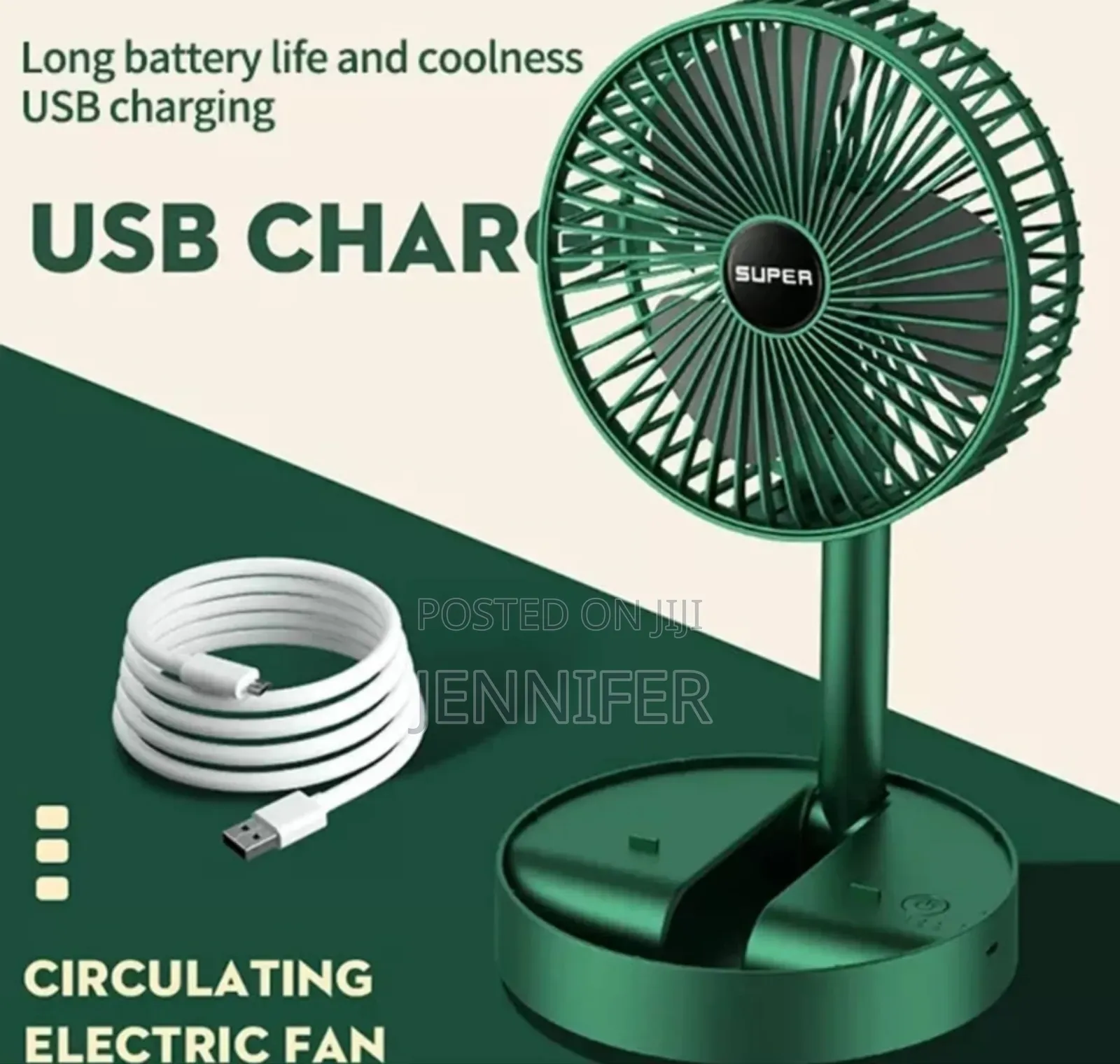 Foldable Rechargeable Electric Desk Fan