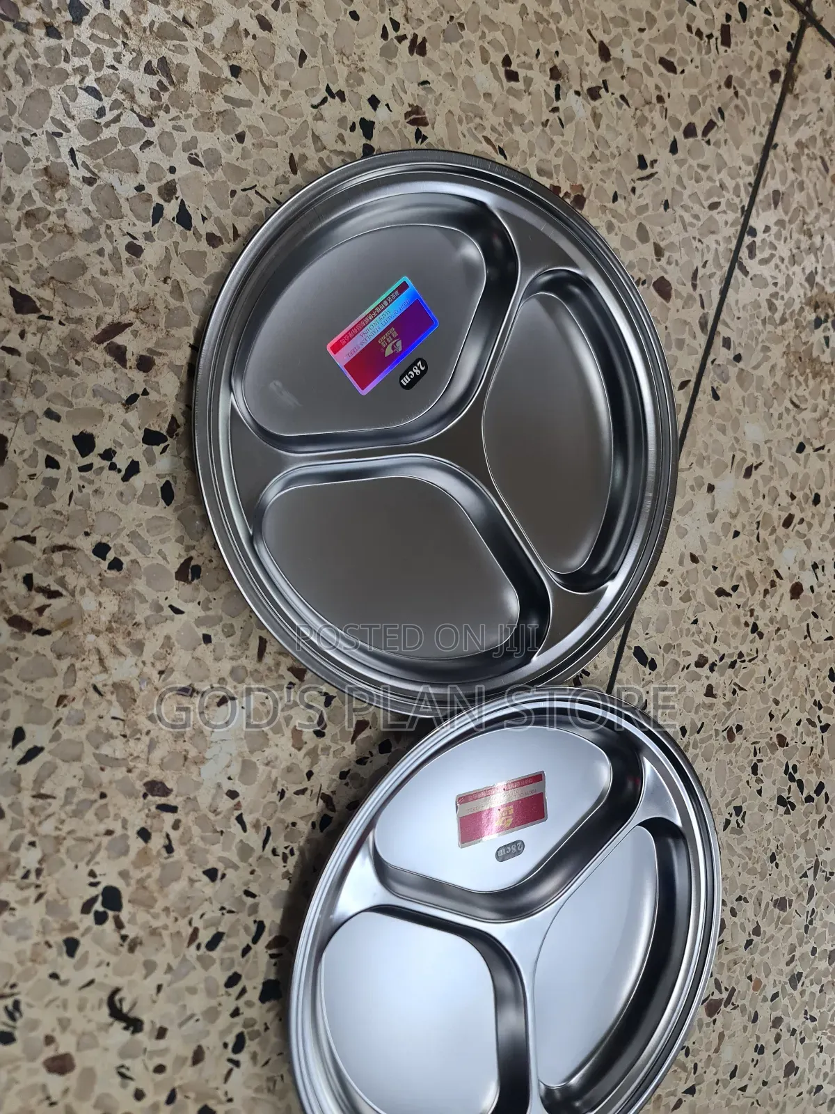 12pcs Stainless Partitioned Diner Plates Stainless Plates