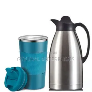 2l Stainless Steel Vacuum Flask and a Portable Thermos Cup.