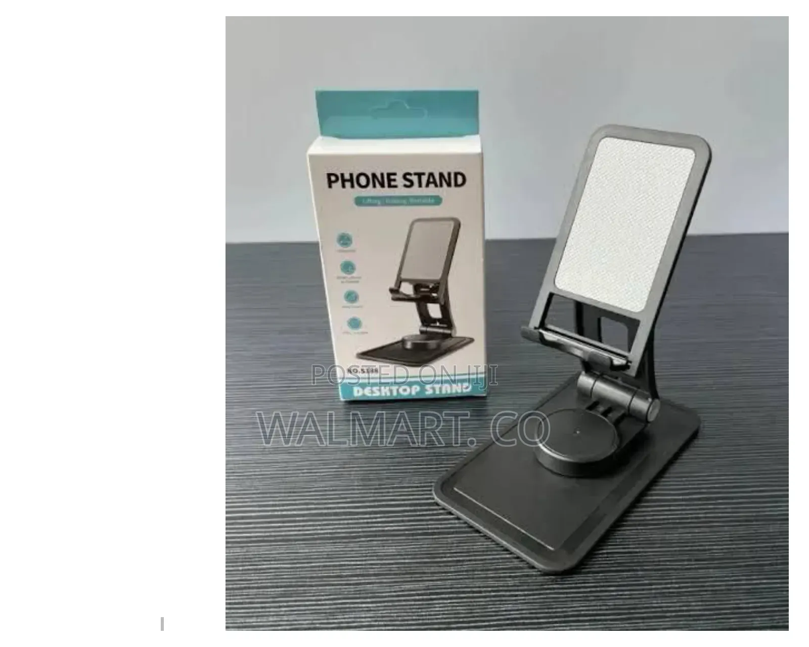 Black Desktop 360 Degree Foldable Rotating Phone Stand