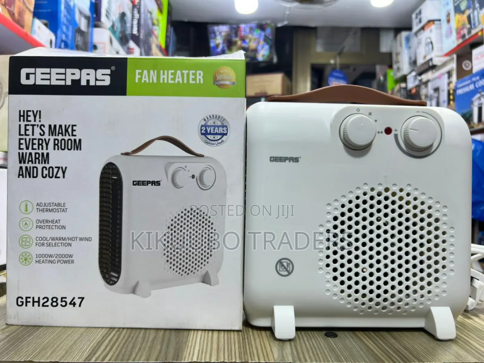 Geepas 2000w Fan Heater With Adjustable Thermostat' Fan With 3 Modes