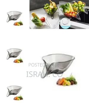 Elegant Clear Glass-Style Serving Bowl With Integrated Strainer