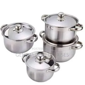 An 8-Piece Stainless Steel Cookware Pot Set