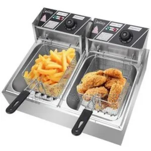Double-tank Electric Deep Fryer, Likely A 12-liter
