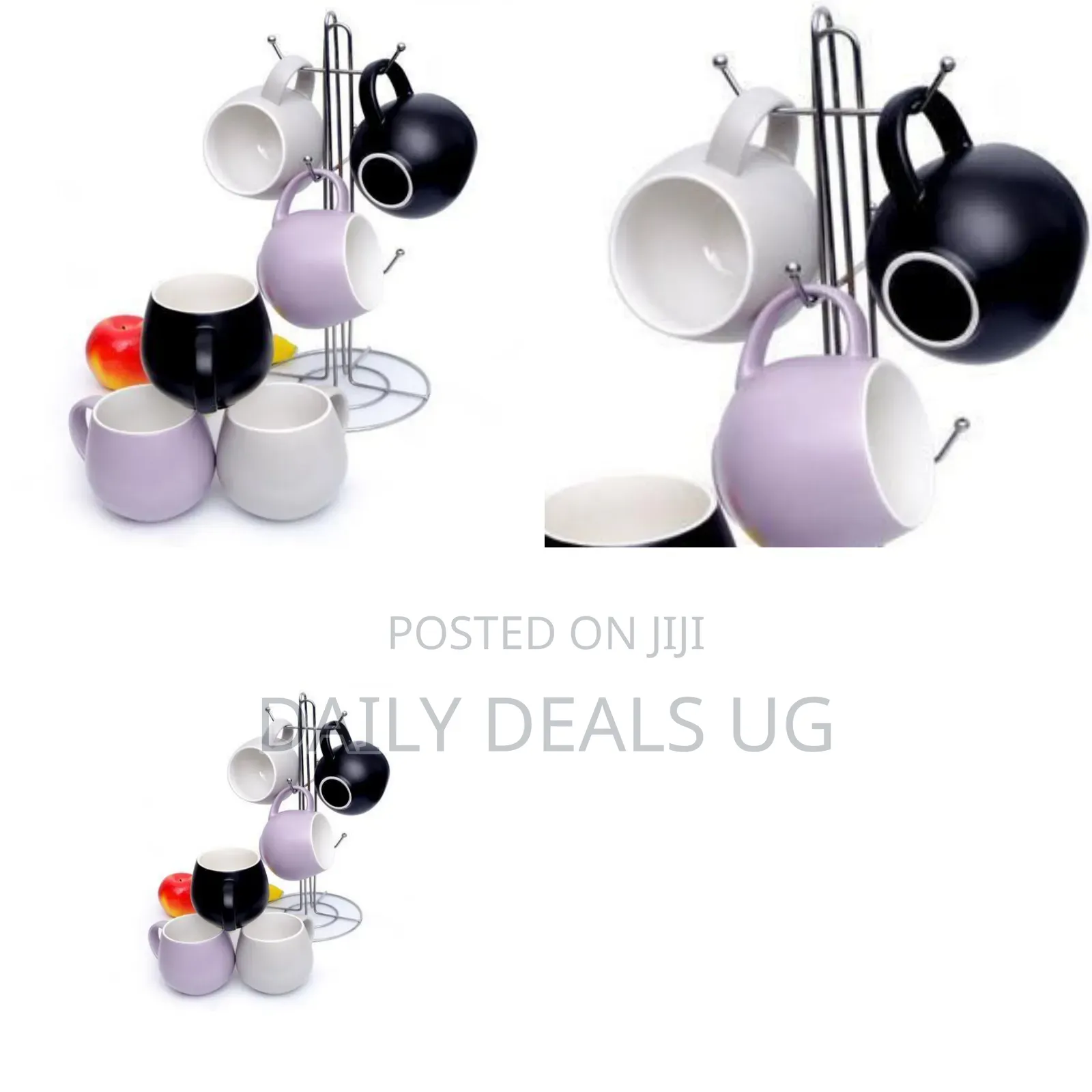 Modern Ceramic Mug Set With a Display Stand