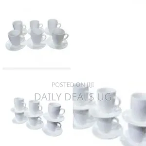 White Porcelain Coffee Cup and Saucer Set