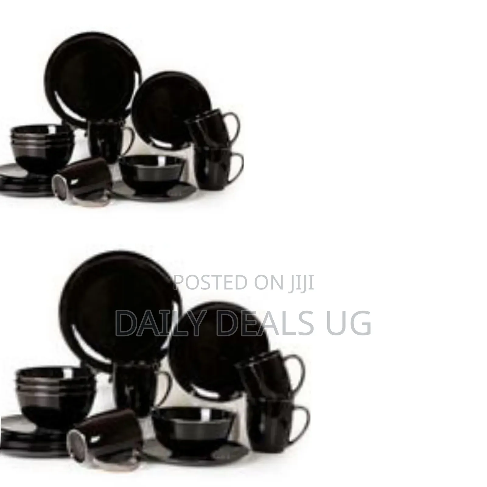 Koken 16-Piece Black Porcelain Dinnerware Set