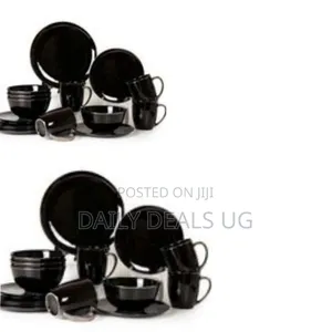 Koken 16-Piece Black Porcelain Dinnerware Set