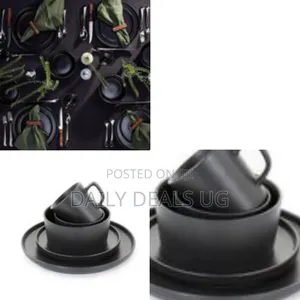 Luxmatte Black 20 Piece Stoneware Dinnerware Set