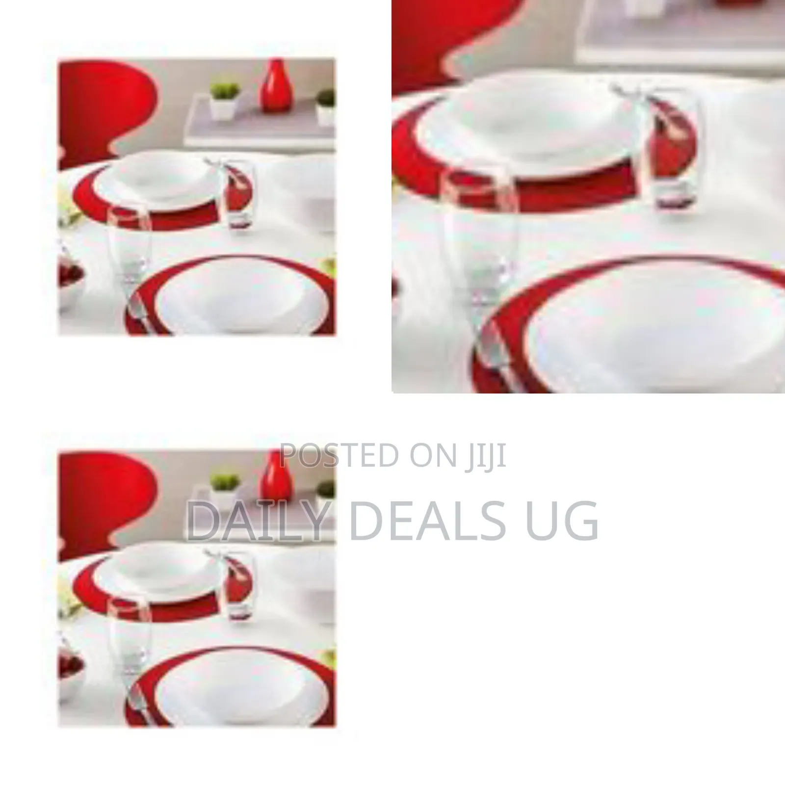 White Dinnerware and Glassware Set (46-Piece Set) - Multicolor