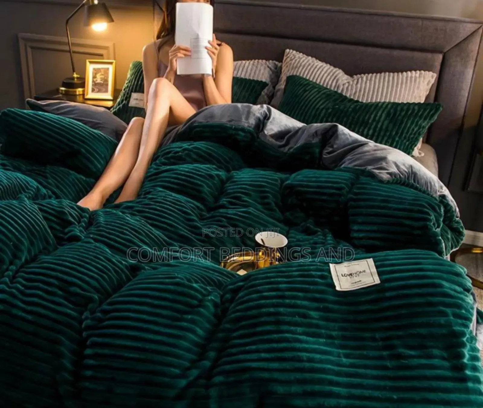 Coral Bedcover Forest Green