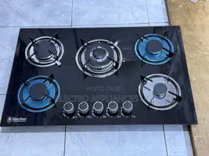 Black Tempered Glass Built-in Gas Cooktop 80by60 Big Size 5gas