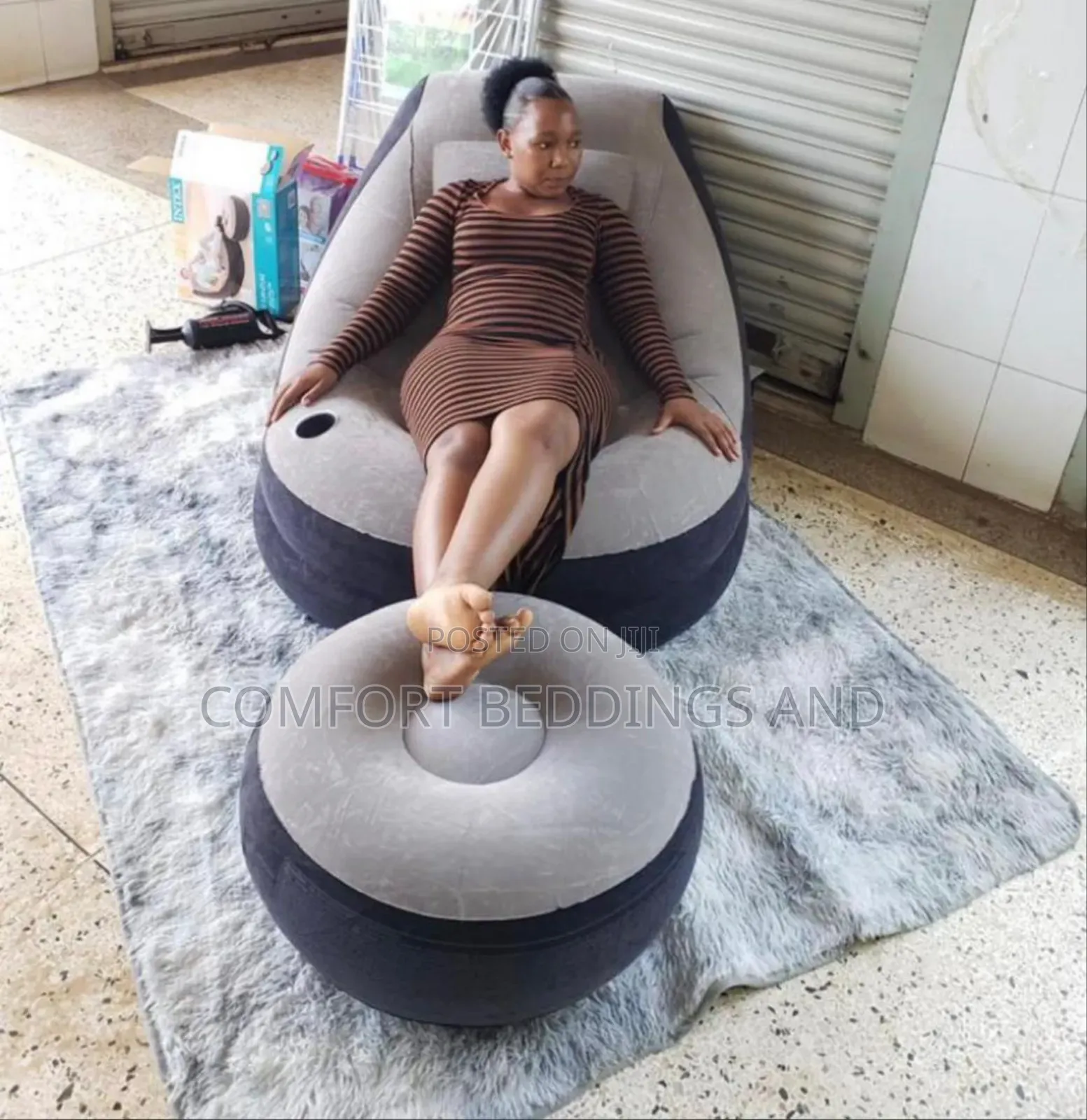 Inflatable Air Chair With Leg Rest