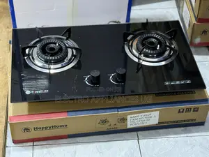 Happyhome A8802 2-Burner Tempered Glass Gas Stove.