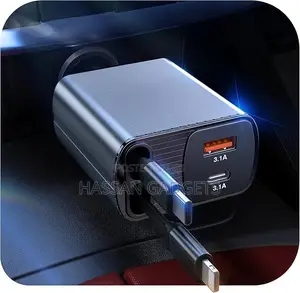 Retractable Car Charger,66w Super Fast Usb Car Phone Charger, Typec