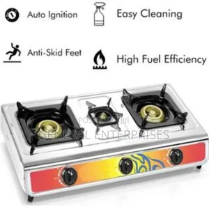 Saachi 3 Burner Gas Stove (Model Nl-Gas-5224).