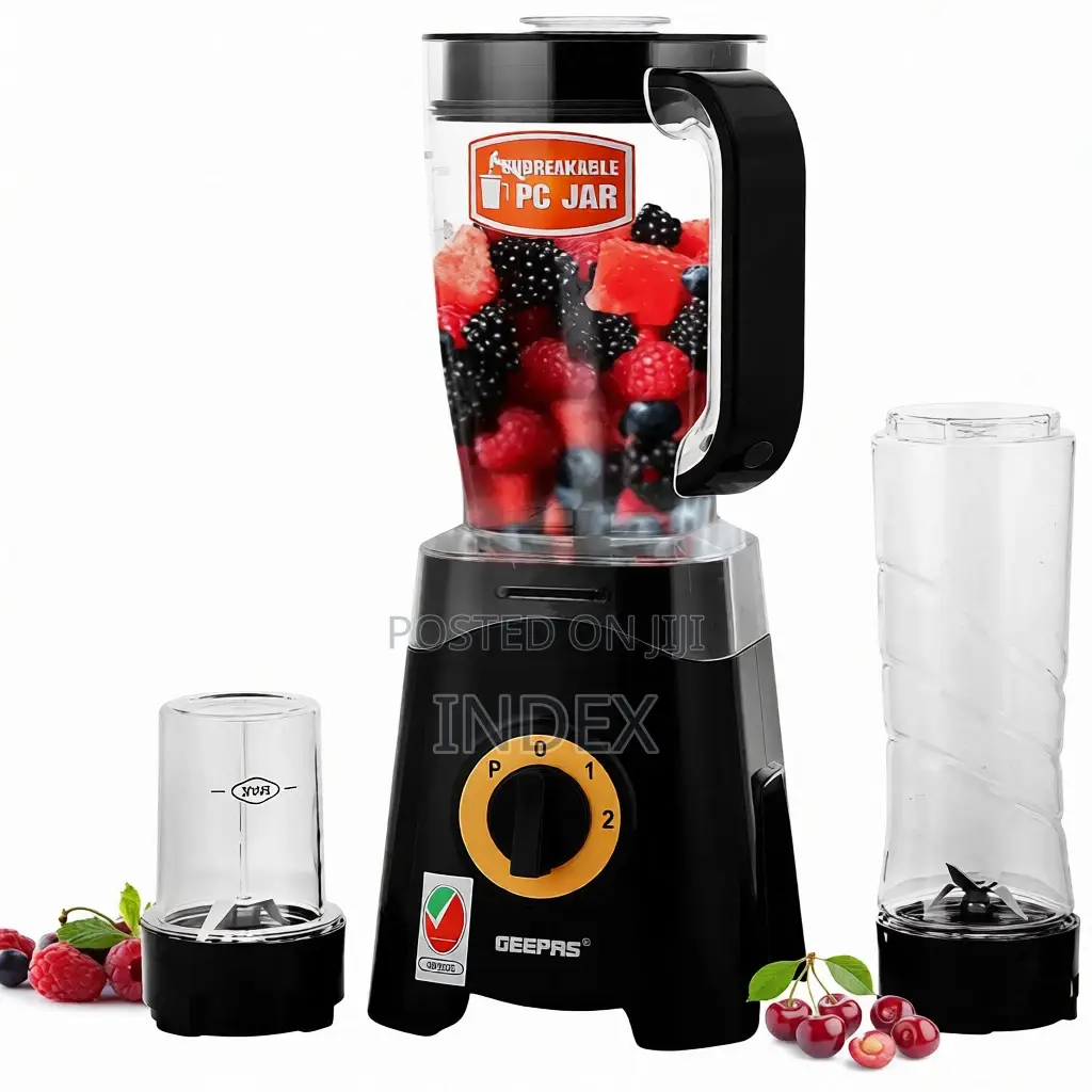 Geepas 3-in-1 Super Blender 2 Speed and Pulse Function 1.5l 500ml