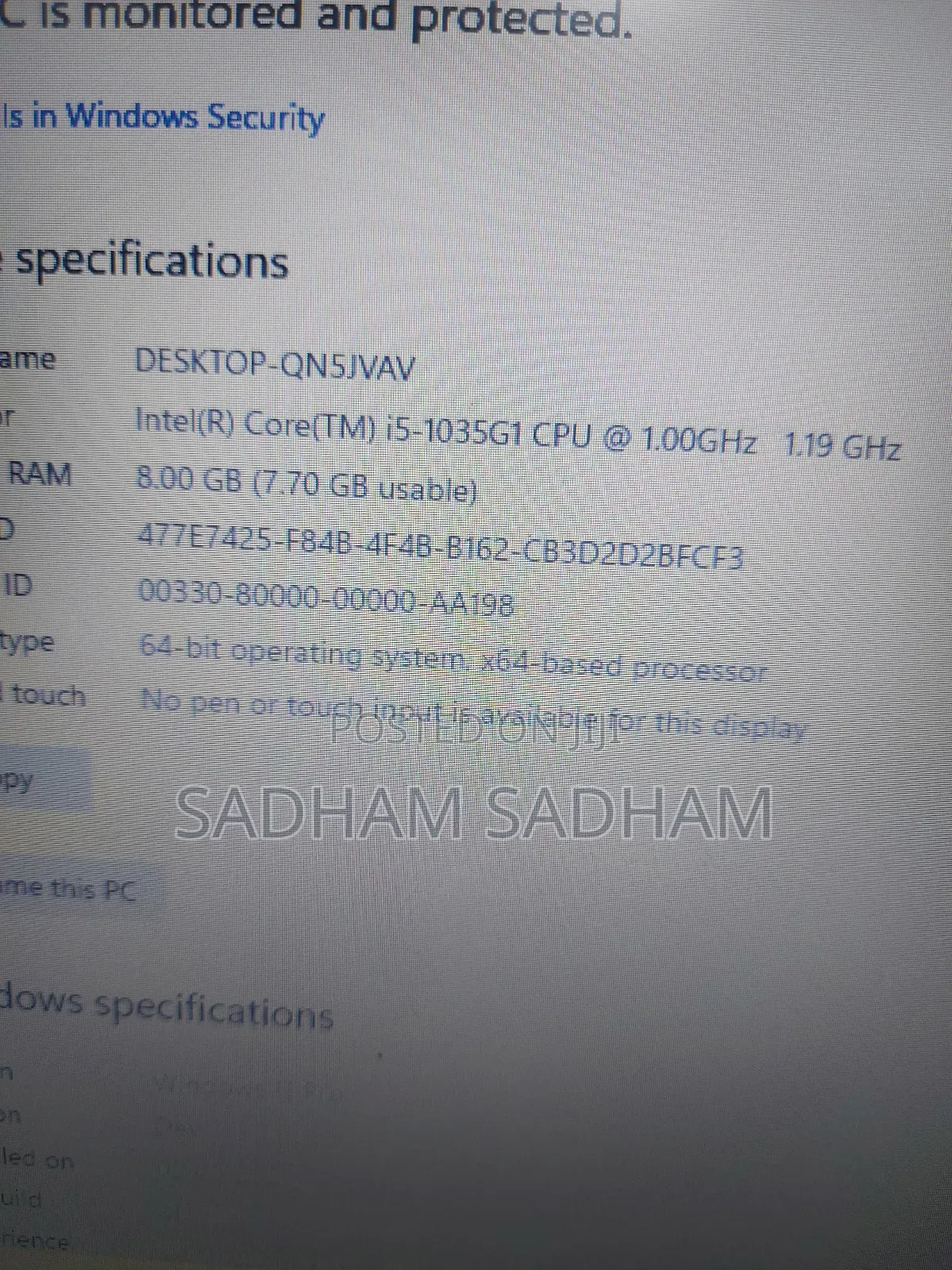 Laptop HP 240 G8 8GB Intel Core I5 HDD+SSD 750GB