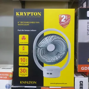 8" Krypton Rechargeable Fan With Light