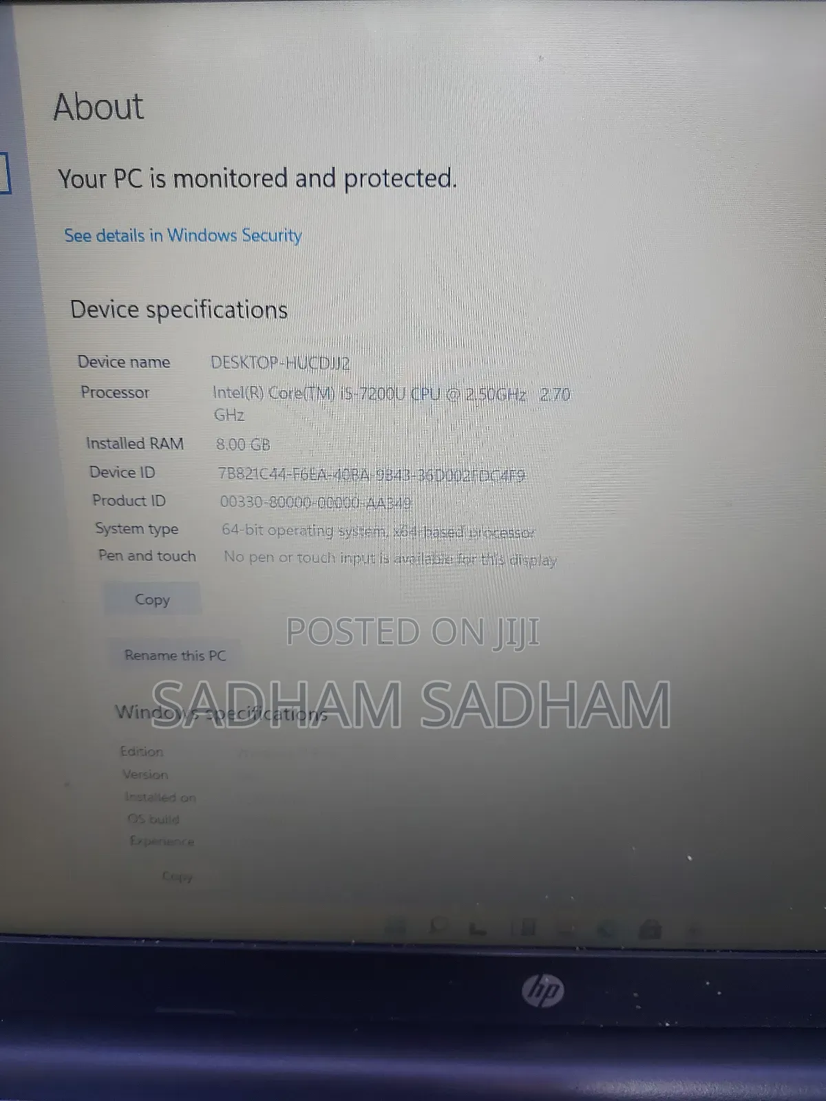 Laptop HP 250 G6 8GB Intel Core I5 SSD 256GB