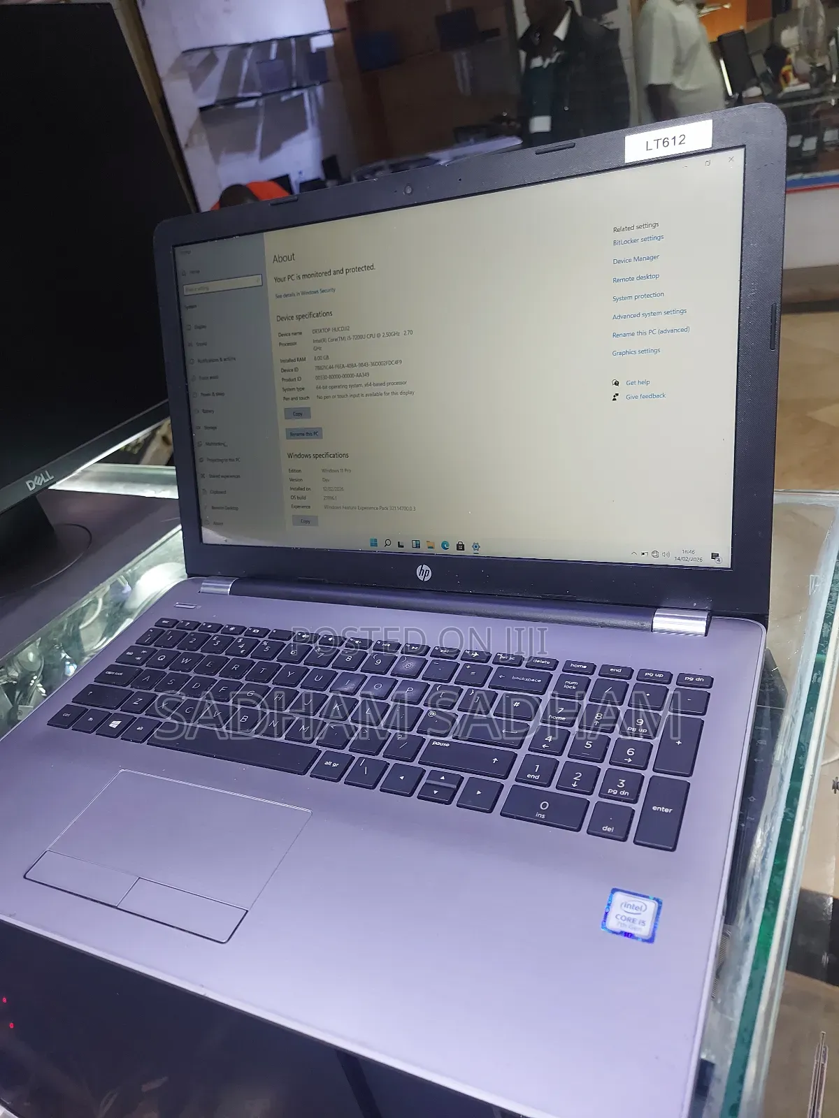 Laptop HP 250 G6 8GB Intel Core I5 SSD 256GB