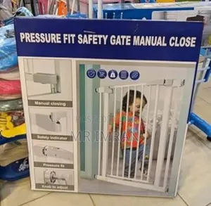 Generic Pressure-Fit Baby Safety Gate Designed for Installation.