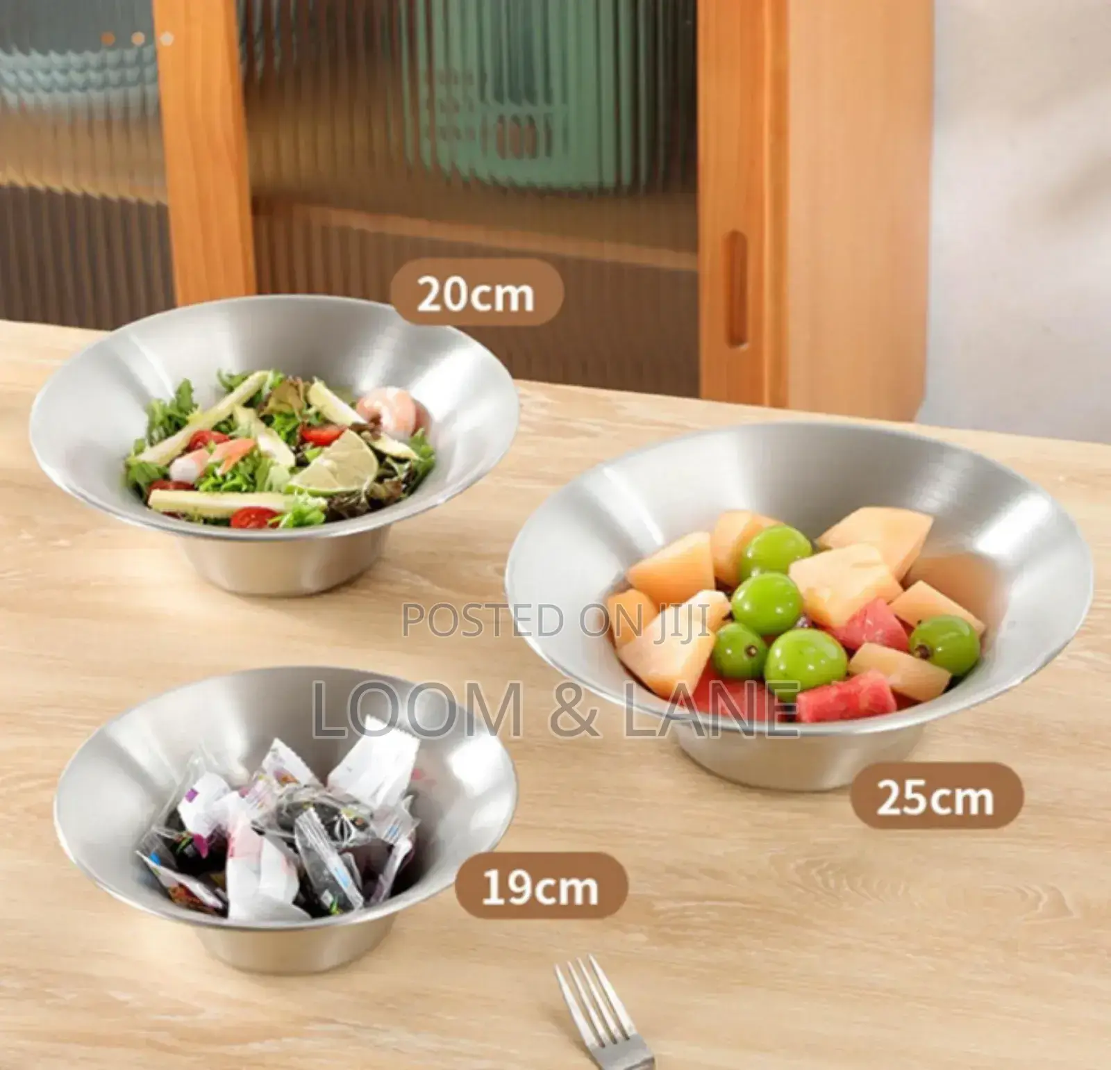 3pcs Conical Stainless Steel Bowls