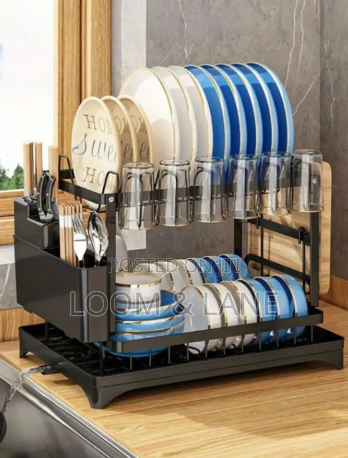 Convenient Folding Two-Tier Dish Drainer With a Removable Tray