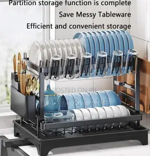 Convenient Folding Two-Tier Dish Drainer With a Removable Tray