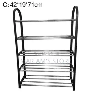 3/4/5 Layer Plastic Shoe Rack Shelf Organizer Pipe-black