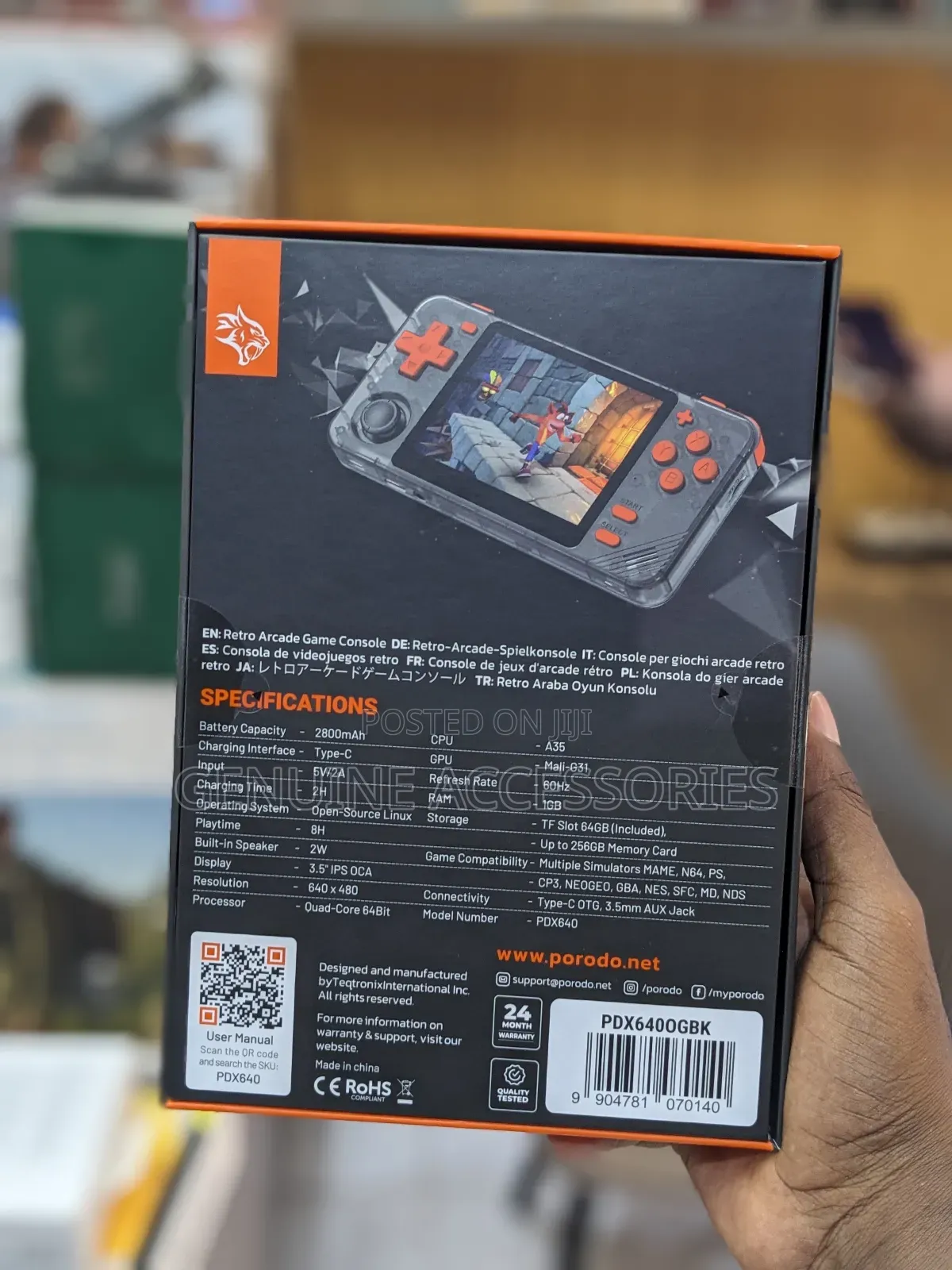 Porodo Retro Arcade Handheld Gaming Console