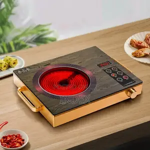 Infrared Single Hot Plate Cooker With Timer - Gold, Black