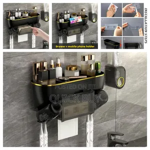 Unique Multifunctional Wall-Mounted Toothbrush Holder and Organizer