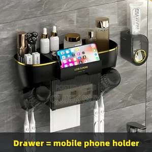 Unique Multifunctional Wall-Mounted Toothbrush Holder and Organizer