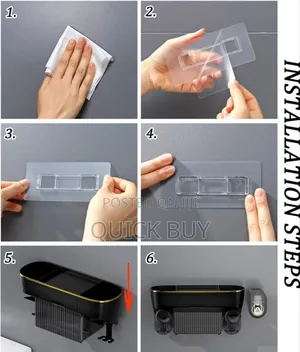 Unique Multifunctional Wall-Mounted Toothbrush Holder and Organizer