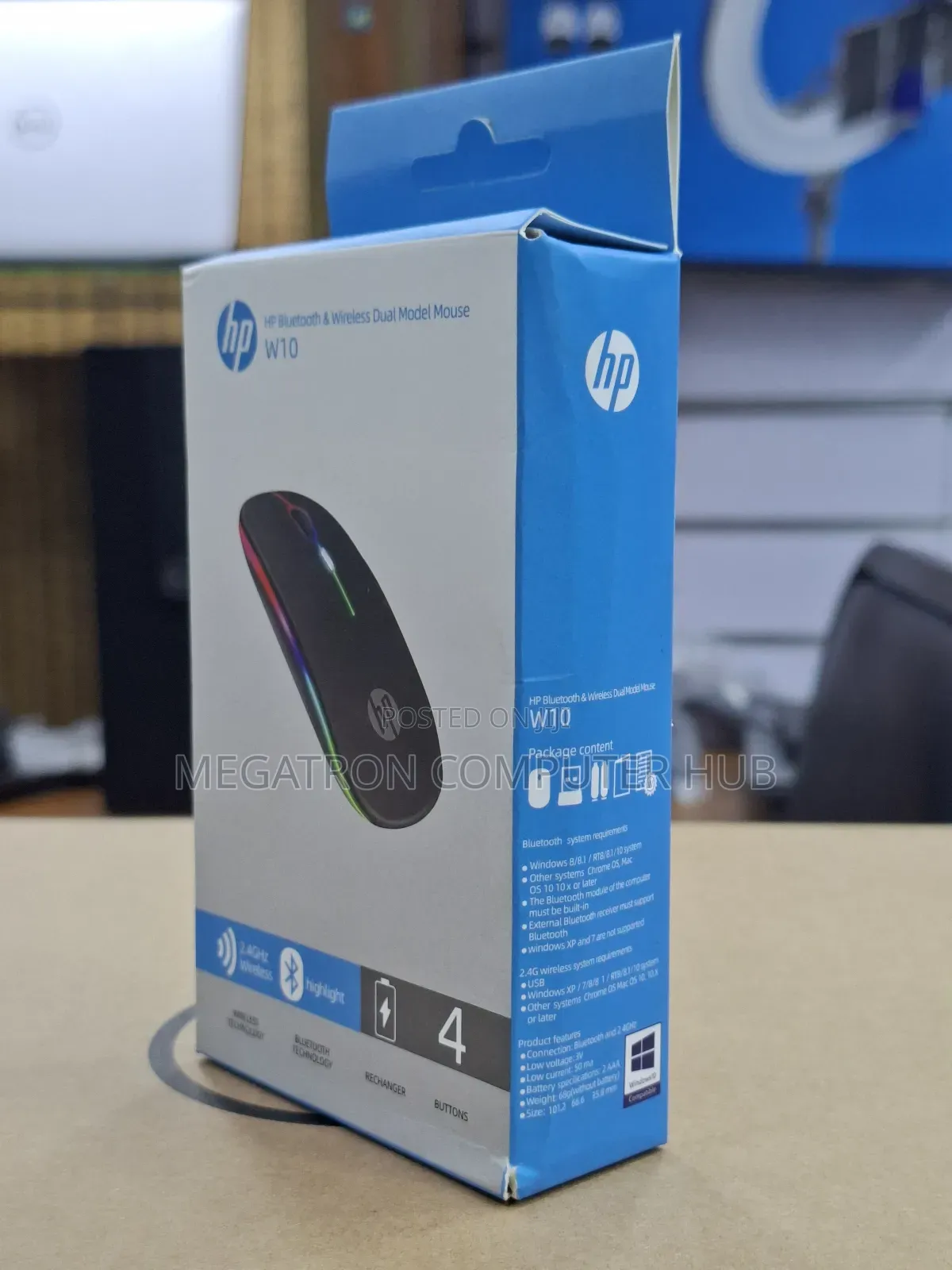 Hp W10 Bluetooth And Wirless Rechargeable Mouse