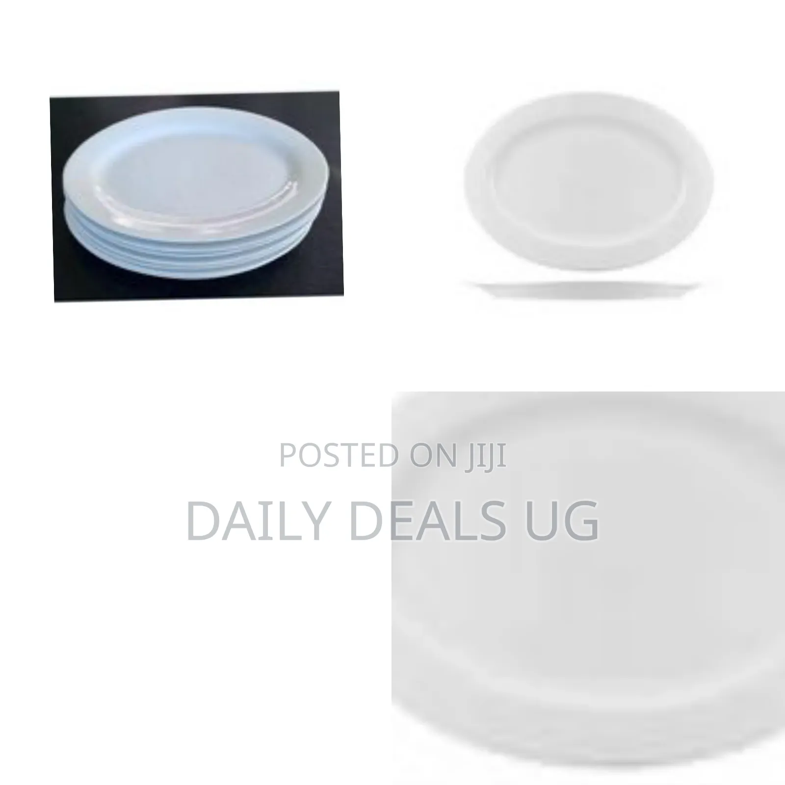 Set of White Melamine Dinner Plates