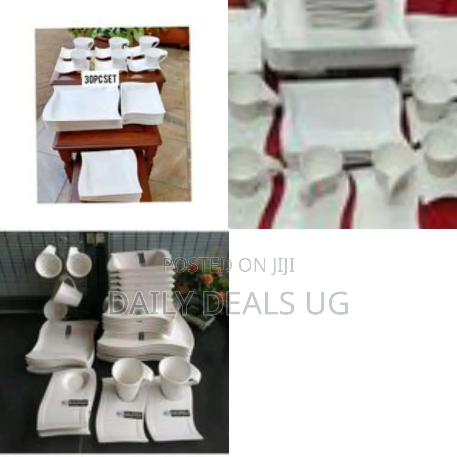 30-Piece White Ceramic Dinner Set
