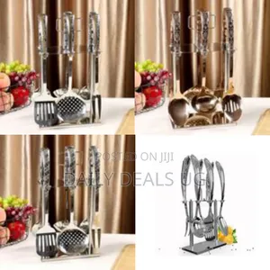 Premium Stainless Steel Kitchen Utensil Set With Organizer Stand