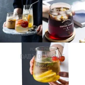 3-Piece Set of Modern Glass Tumblers / Coffee House Drinking Glasses