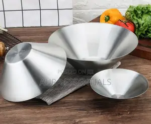 3pcs Conical Stainless Steel Bowls