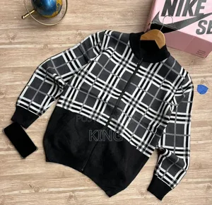Burberry Check Wool Sweater Jacket